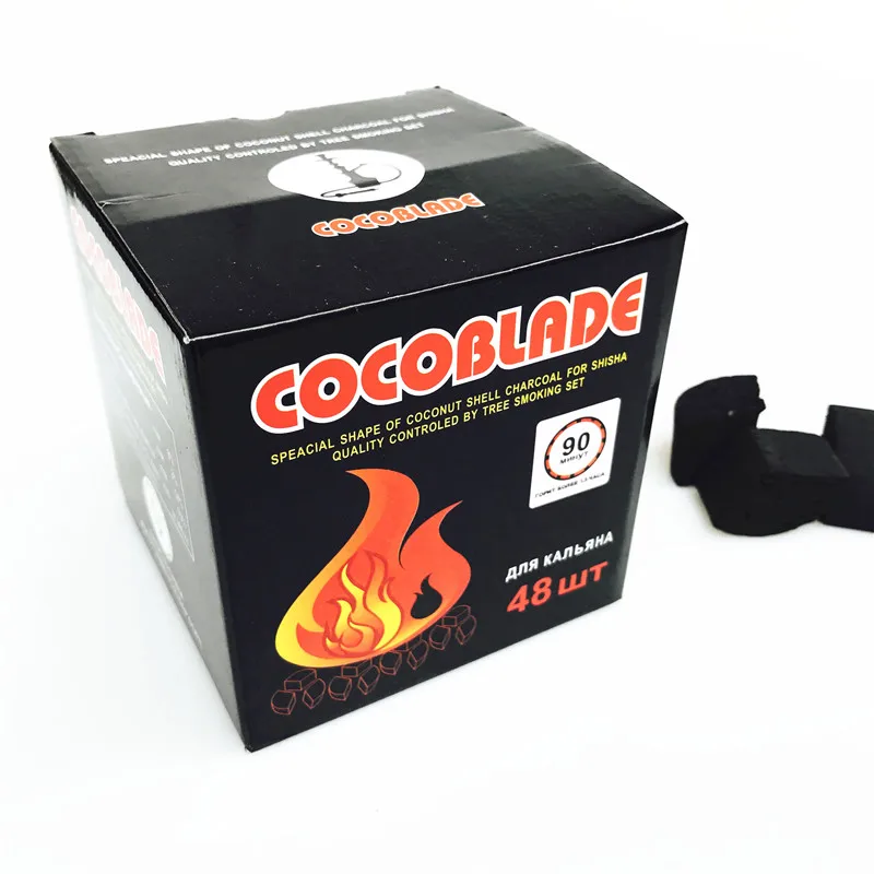Cocoblade Кокосовая Скорлупа уголь для кальяна кальян sheesha 48 шт 0,58 кг для держателя угля kelaoke угольная чаша для угля нагреватель