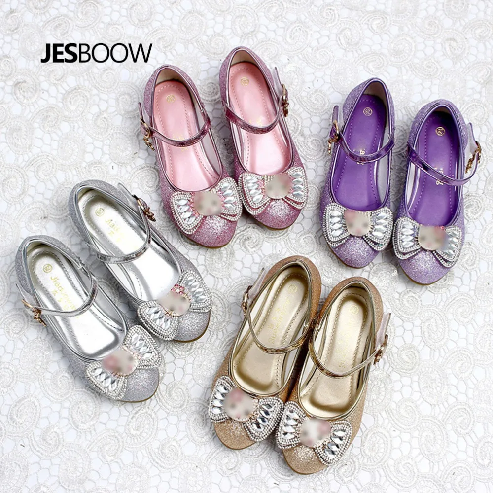 

Girls High Heels Sequins Bow Sequins Rhinestones Ice Snow Princess Shoes Wedding Prom for Girls