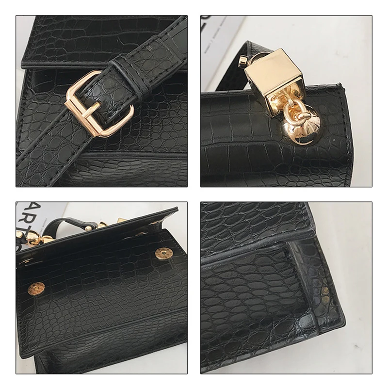 Ретро Аллигатор сумки через плечо для женщин Повседневное Твердые лоскут