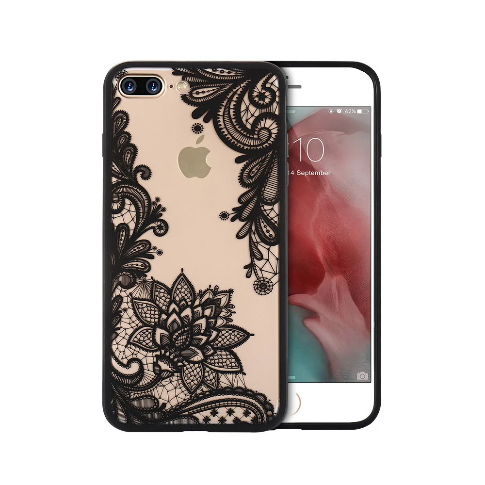 Чехол KISSCASE с милым цветком для iPhone 7 Plus чехол цветочным кружевом ультра тонкие