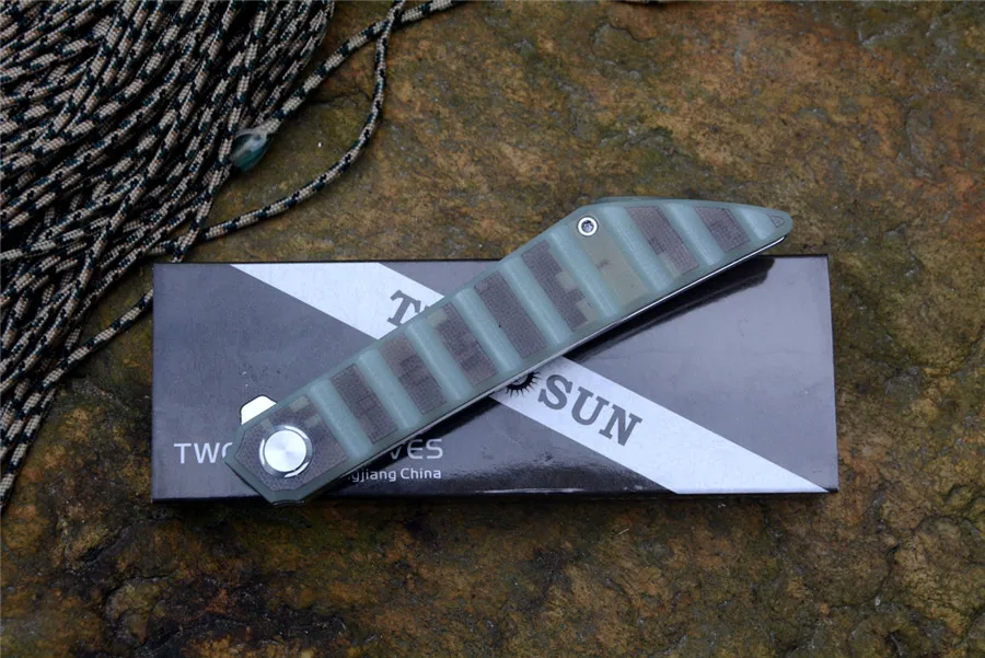 Складные ножи Twosun TS62 модель D2 стальное лезвие jade G10 ручка с карманным зажимом острый режущий нож для наружного кемпинга охоты