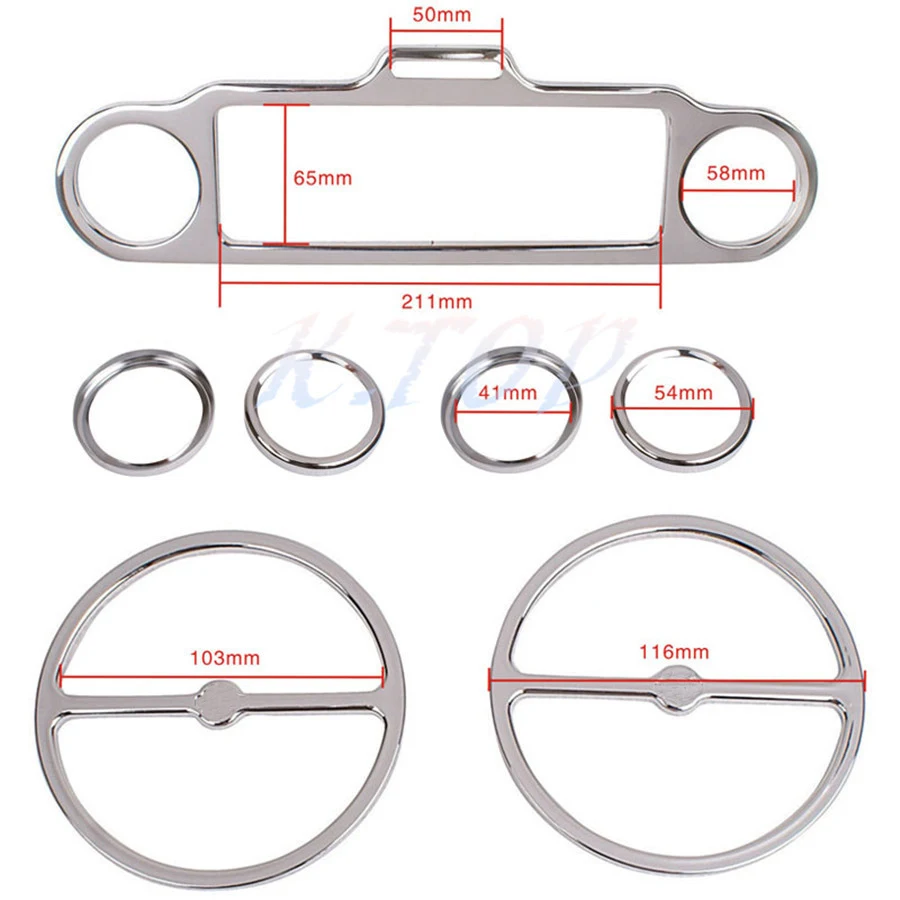 New Chrome Stereo Accent+Speedometer+Speaker Gauges Ornamental decorating Trim Ring Set Fit for Harley Ultra Classic Touring | Автомобили