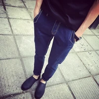 fashion 2020 new spring autumn casual teenagers tide solid male jeans simple thin blue jeans hip hop cowboy feet pencil jeans