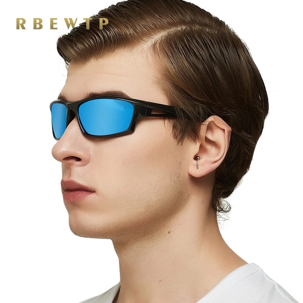 RBEWTP поляризованные мужские солнцезащитные очки зеркальные улучшенный