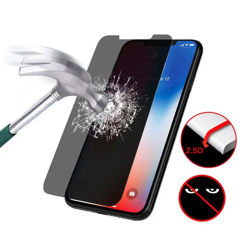 Антишпионская Защитная пленка для экрана из закаленного стекла iPhone X XS XR XSMAX 6 6S 7 8