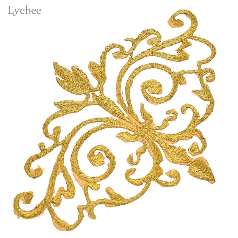 Lychee Life 5 шт. золотые и серебряные нашивки для пришивания украшения вышитые одежды