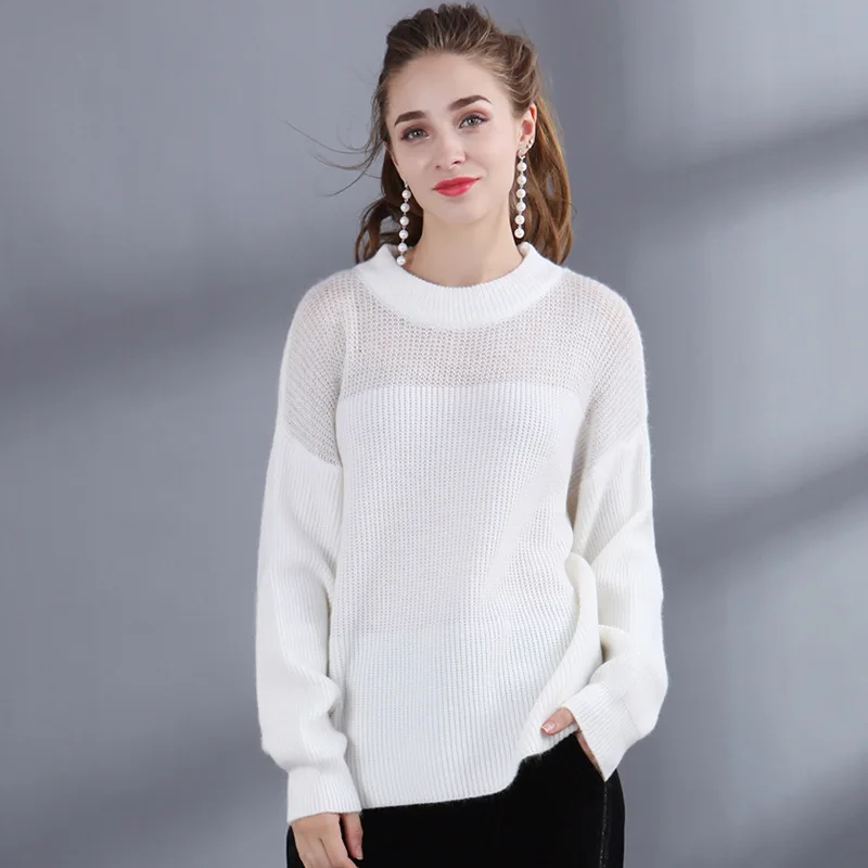 2018 new knitwear sweater women's autumn and winter fashion round neck pullover loose Female | Женская одежда