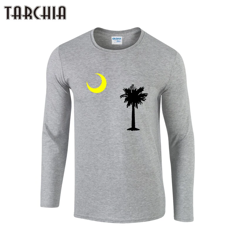 TARCHIA модный бренд круглый воротник Приталенная футболка с длинным рукавом для