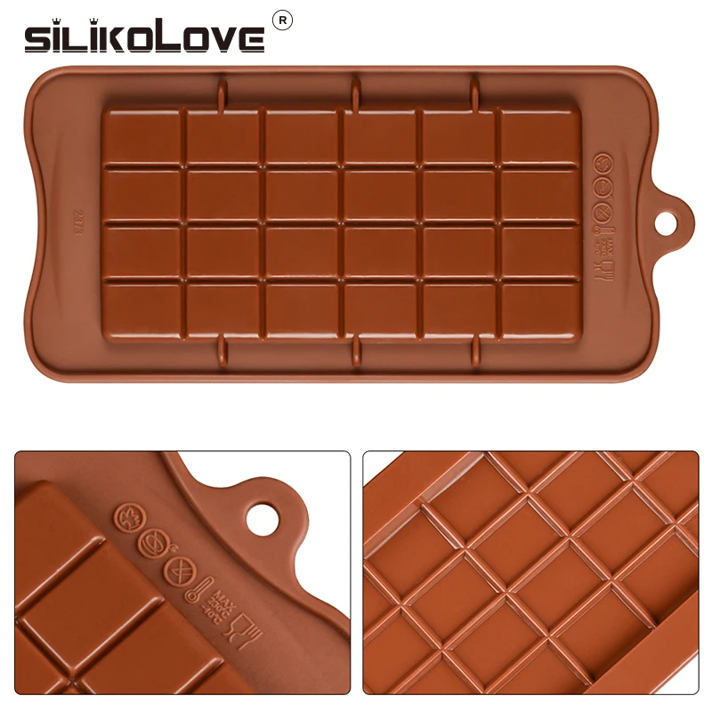 SILIKOLOVE DIY квадратные силиконовые формы для шоколада, формы для выпечки, 3d формы для тортов, высокое качество, 24 полости, Пищевая силиконовая форма