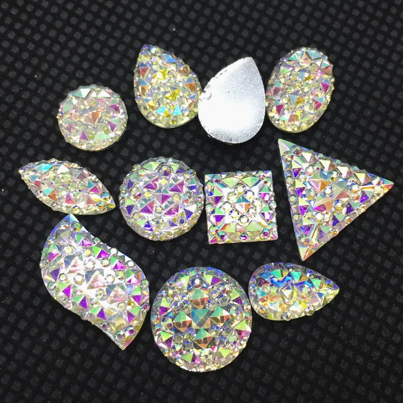 100 шт формы смешивания смешанные размеры кристалл AB цвет блестящие акриловые