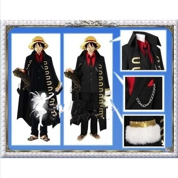 

One Piece Strong World Monkey D. Luffy Cosplay Costume black cloak