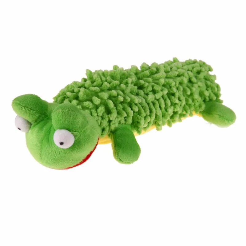 Забавная игрушка для игры для домашних животных, кошек, милые голосовые игрушки, писклявый звук, плюшевая игрушка, мягкая милая собака, щенок, интерактивные игрушки для собак, жевание - Цвет: Зеленый