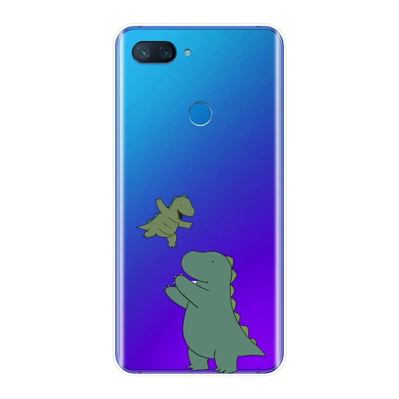 Задняя крышка с милыми динозаврами для Xiaomi MiA1 MIA2 Mi8 мягкий силиконовый чехол