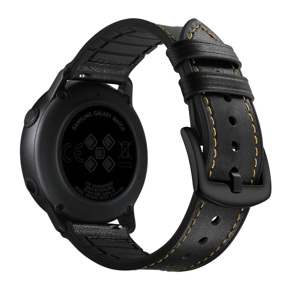 Прочный браслет для умных часов Smartband band кожаные стежки часы ремешок SmartWatch для samsung часы active 20 мм браслет