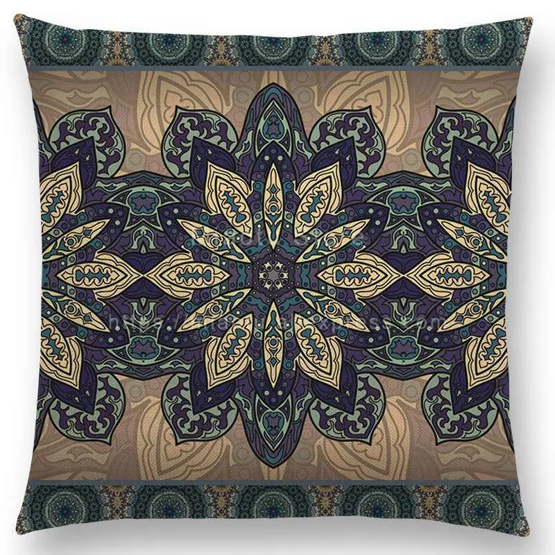 Boho Красочные цветы абстрактные этнические чехол для подушки с цветочным принтом узор мандалы дизайн Винтаж лоскутное Ретро наволочки - Цвет: a012707