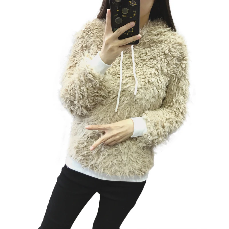 2018 autumn winter women's candy color sweater fashion hooded collar long-sleeved casual loose knitted ladies | Женская одежда