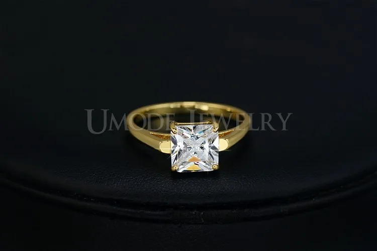 UMODE брендовые ювелирные изделия высшего качества Anillo CZ Ювелирные изделия белого золота/желтого золота Цвет обручальные кольца для женщин Рождественский подарок AUR0134