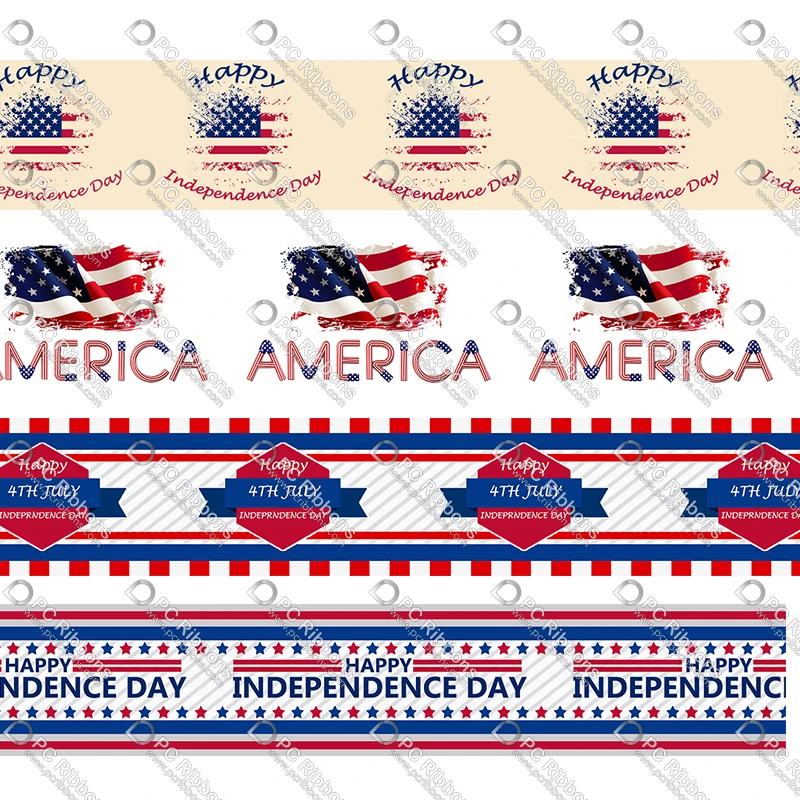 Праздновать День Независимости печатных Grosgrain ленты принт со звездой эластичные