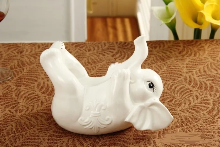 Фарфоровая лежа слон фигурка младенца красное вино бутылки стойки декоративная