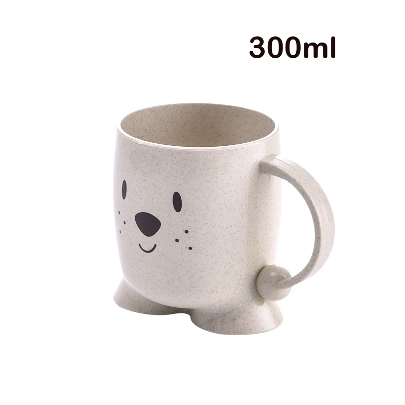 Beige Bear Cup Детская чашка на каждый день, милая мультяшная чашка с большим ртом и медведем, зубная щетка, чашка для мытья зубов, кружка для молока - Цвет: Beige Bear Cup