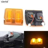 2pcs canbus led side mirror puddle mirror light turn signal lamp for ford f250 f350 f450 f550 f650 08 15 yellow original shell