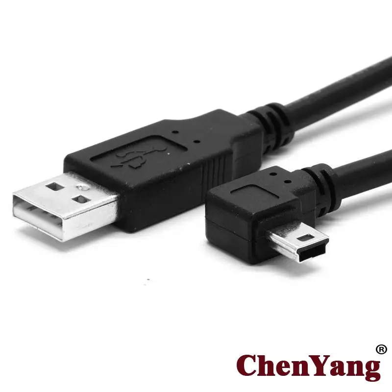 U2-057-LE мини-usb B Тип 5pin мужской левый Угловой 90 градусов к USB 2,0 Мужской кабель для передачи данных 0,5 м