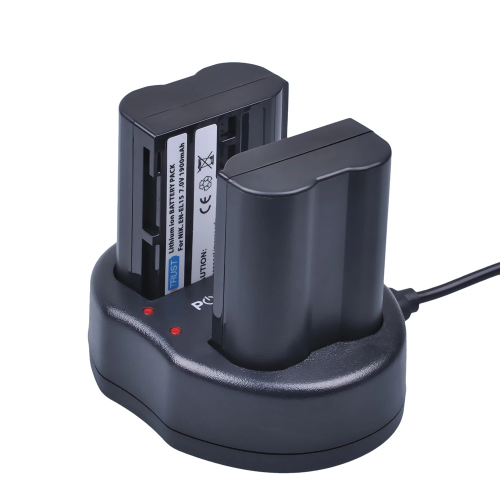 

powertrust EN-EL15 EN EL15 USB Dual Charger for Nikon D500,D600,D610,D750,D7000,D7100,D7200,D800,D800E, D810,