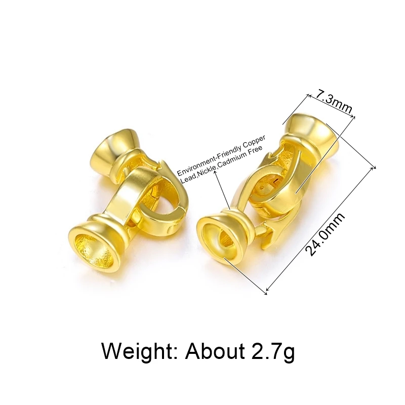 Gold Juya DIY Ювелирные изделия из жемчуга компоненты ручной работы 2 крючка застежка Разъем застежки аксессуары для бисероплетения Бисероплетение ювелирных изделий - Цвет: Gold