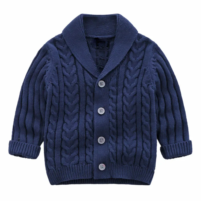 Navy blue IYEAL/свитер-кардиган для мальчиков г. Новое Модное детское пальто повседневный весенний Детский свитер для школы одежда для младенцев, верхняя одежда для детей от 0 до 24 месяцев - Цвет: Navy blue