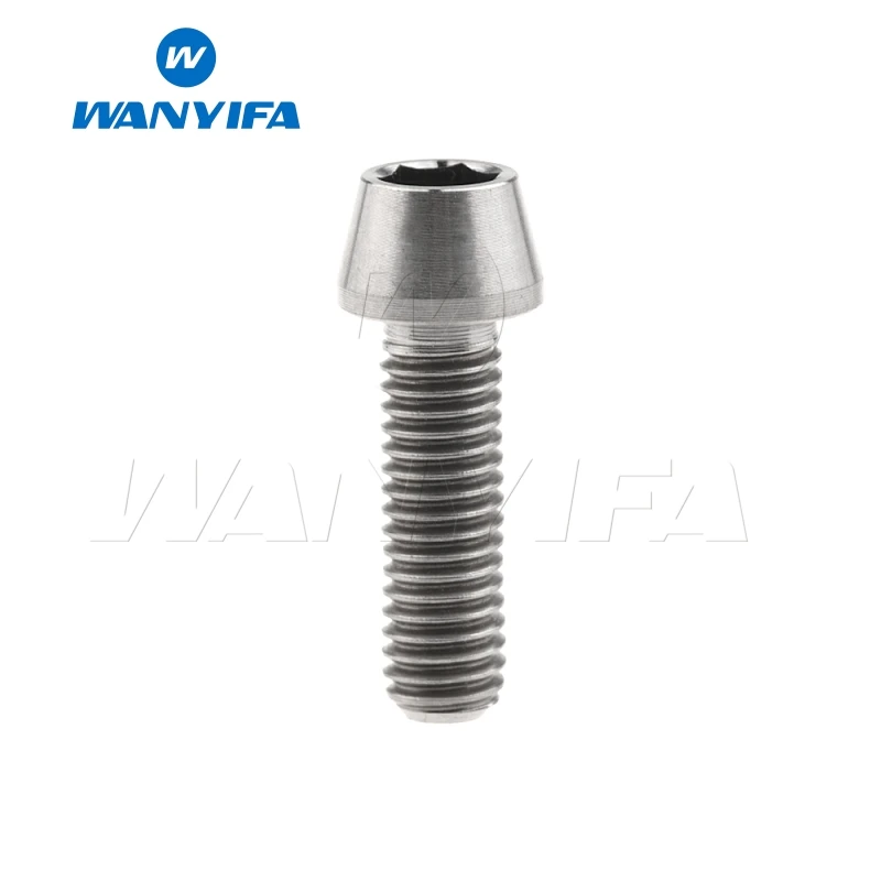 Wanyifa Винт С Титановым болтом M6x10 15, 16, 18, 20, 25 30 35, 40 45 50 55 60 65 мм шестигранный ключ конусности головки для Велосипедный дисковый тормоз - Цвет: M6x16 Titanium