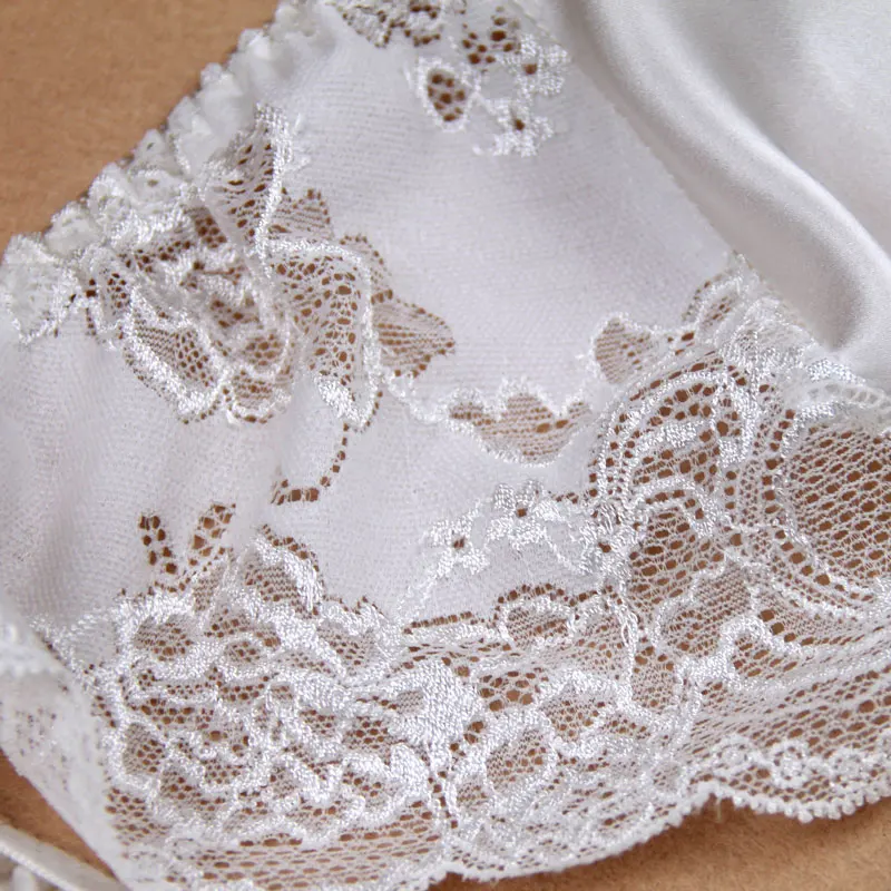 Женские кружевные трусики из 100% натурального шелка с низкой талией M/L/XL|silk lace