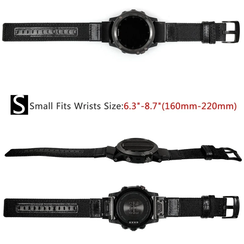 YOOSIDE 26 мм/22 мм Быстросохнущий нейлоновый ремешок для часов Garmin Fenix 6X/5X Plus/Fenix 3/3 HR/Fenix 5