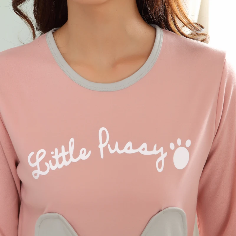 Новейшая Женская пижама с мультяшным принтом на осень и зиму женская одежда для