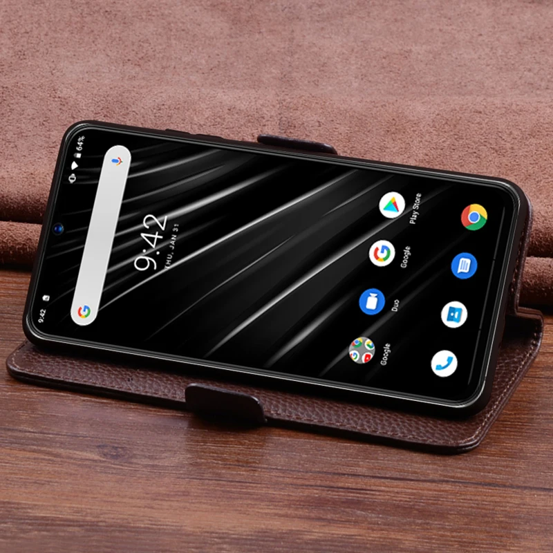 Флип чехол из натуральной кожи для UMIDIGI S3 PRO защитный телефона кожаный кошелек