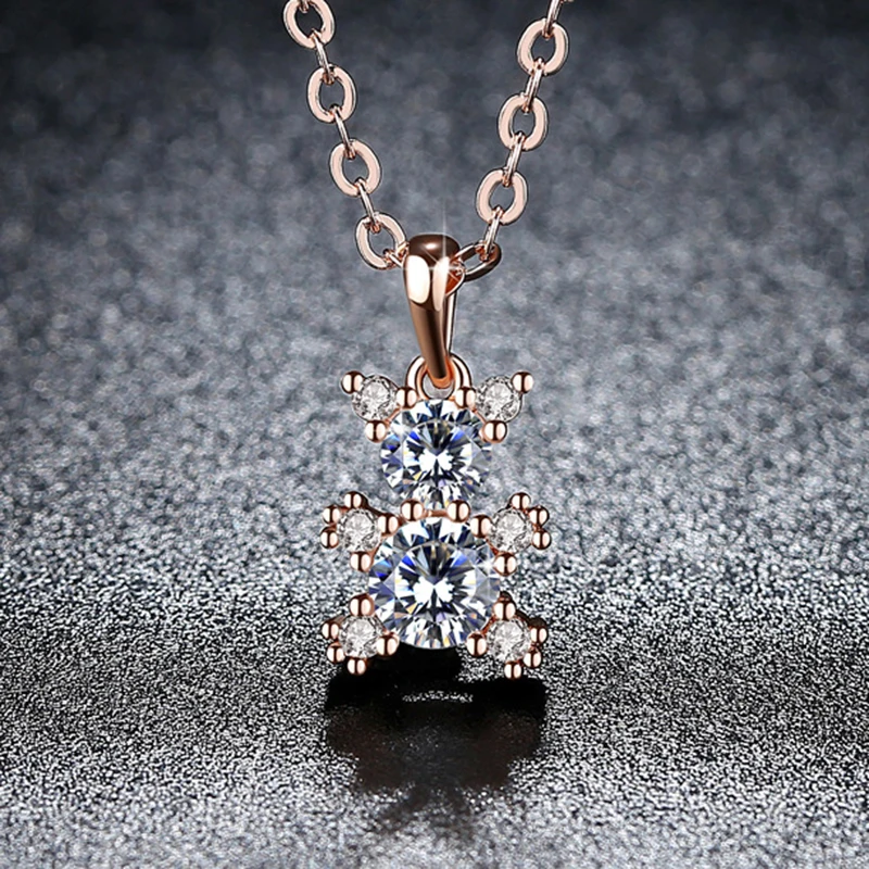 Милые цвета: золотистый серебристый Цвет полный горный хрусталь медведь кулон