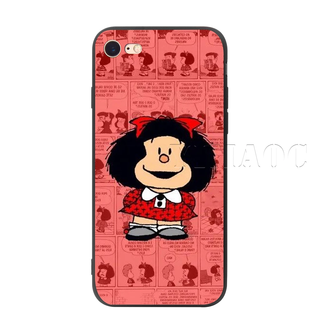 Мягкий силиконовый чехол YIMAOC Mafalda для iPhone 11 Pro XS Max XR X 8 7 6 6S Plus 5 5S SE - Цвет: 1