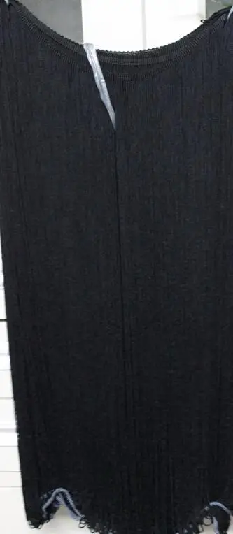 Длинная Бахрома с кисточками для латинских танцев, 1 ярд, Dip Dye, Омбре, вискозная отделка с кисточками, сделай сам, кружево, латинские макраме, планки длиной 60 см - Цвет: Solid Black