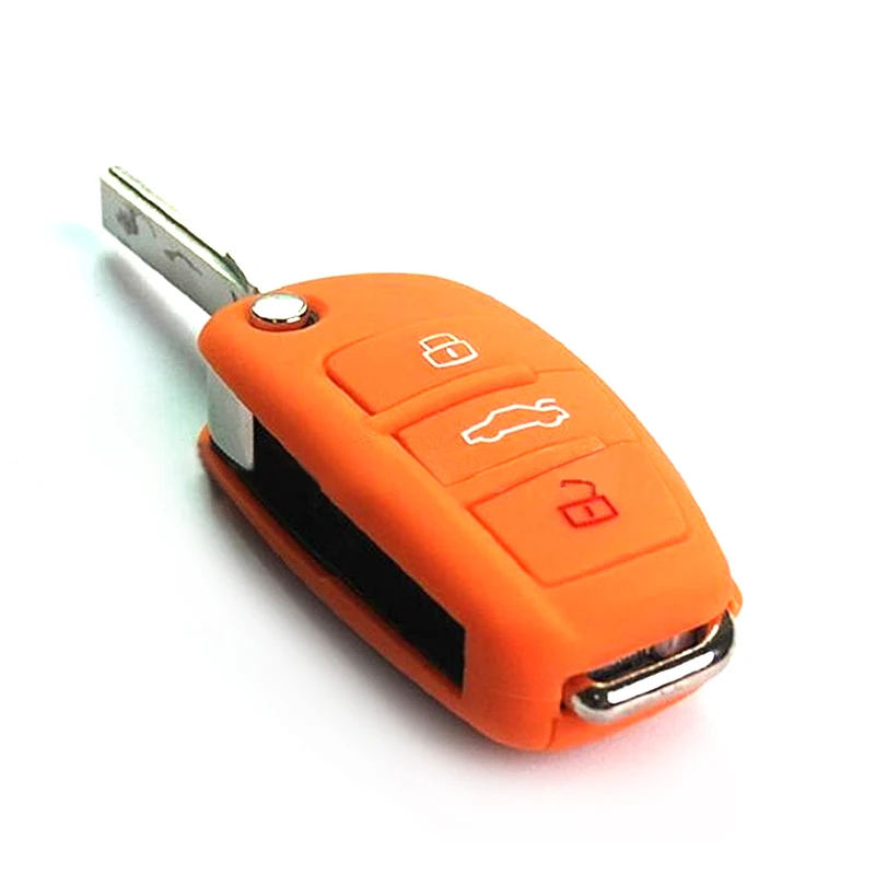 

Car Key Bag Case Cover Auto Accessories For Audi Folding Styling A1 A3 Q3 Q7 R8 A6l Of A4l Silicone