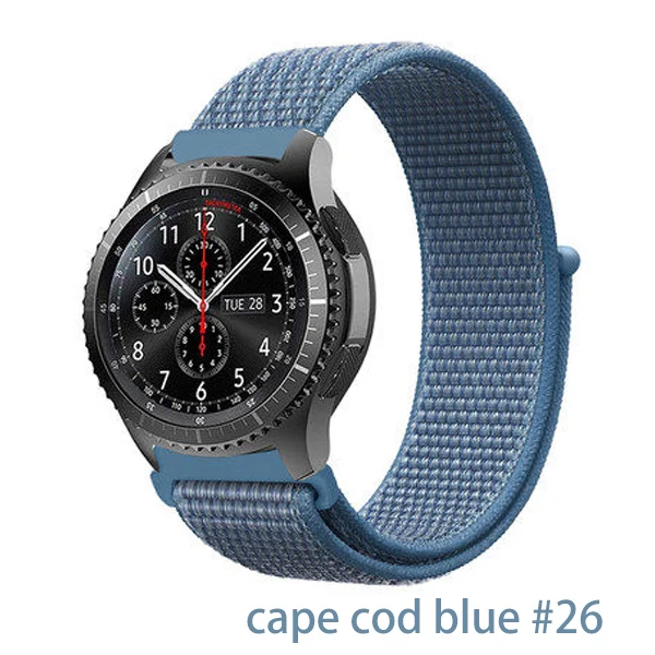 cape cod blue 26 Gear S3 для samsung galaxy watch 46 мм 42 мм S 3 Frontier нейлон amazfit gtr 47 мм huawei watch gt ремешок 20 мм часы браслет ремешок 22 мм для часов - Цвет ремешка: cape cod blue 26