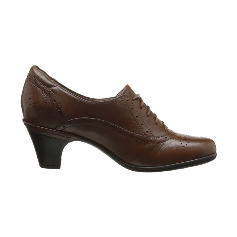 Online Sepatu Wanita Sepatu Pump Wanita Coklat Padat Med Persegi Heels Bulat Toe Lace-Up Cross-Tied Kasual Basic Fashion Leisure 2021