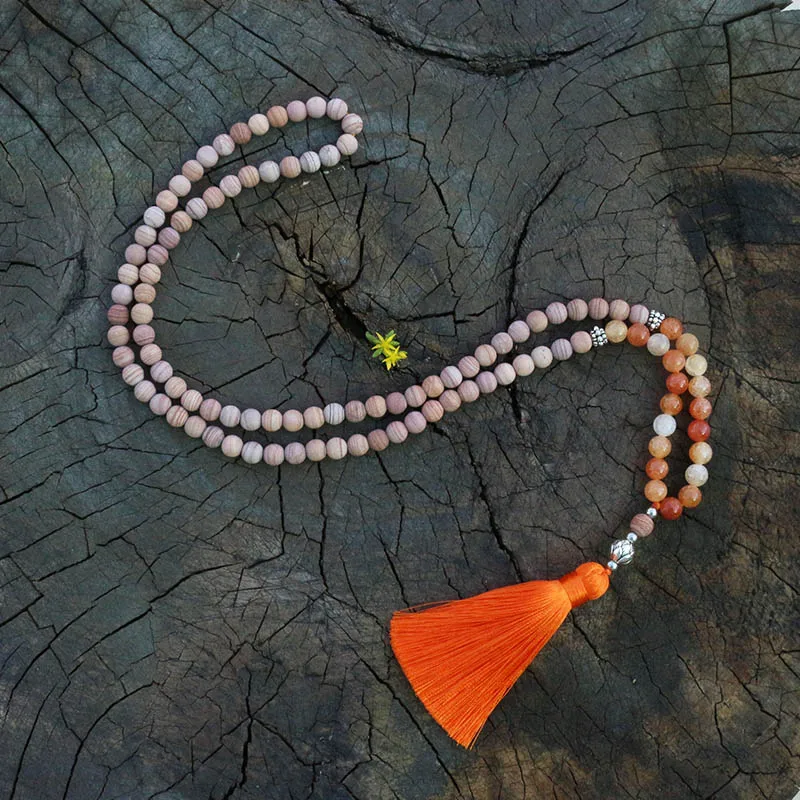 Оникс 8 мм ожерелье JapaMala ювелирные изделия для медитации Namaste Yoga камни чакр мала