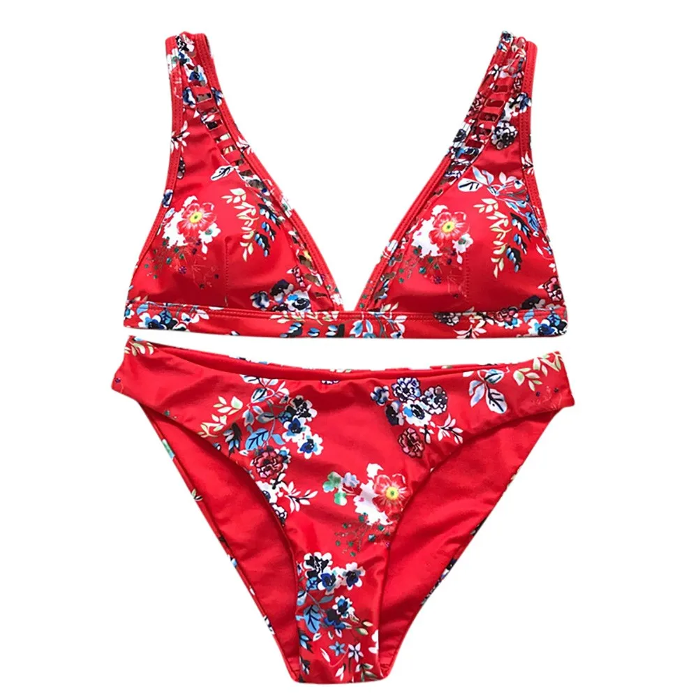 Womail женский купальник, сексуальный бразильский комплект бикини, красный купальник с принтом, бюстгальтер с вкладышами пуш ап, купальный костюм maio praia# NY22