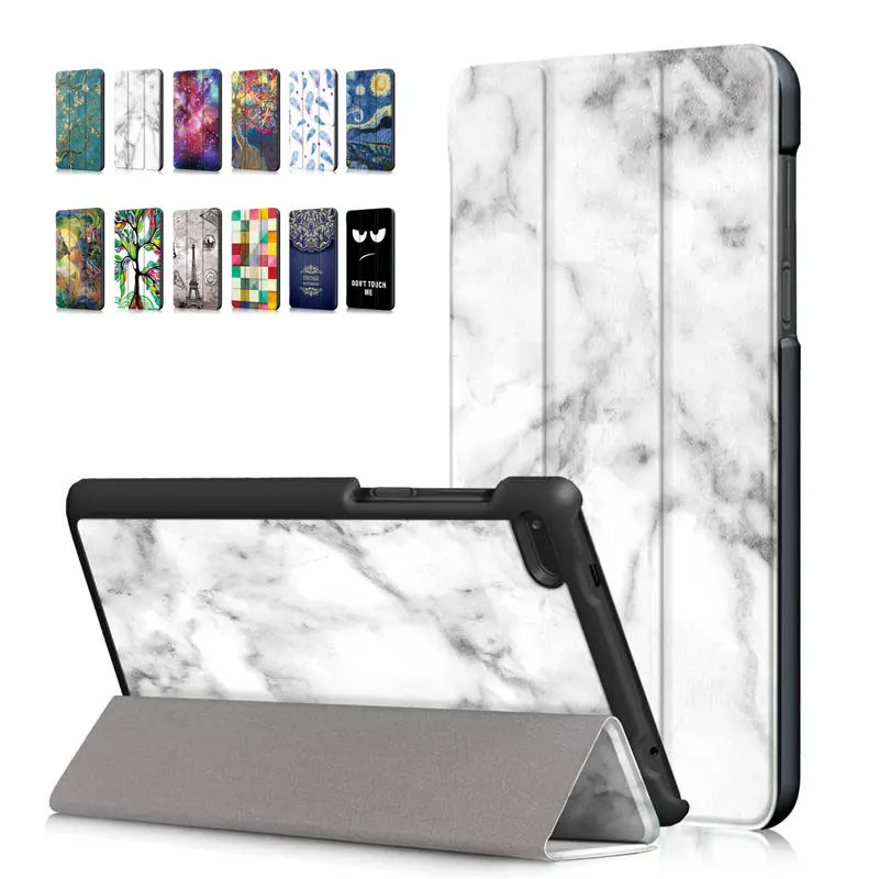Чехол подставка из искусственной кожи с рисунком для планшета Lenovo Tab7 Essential/Tab4