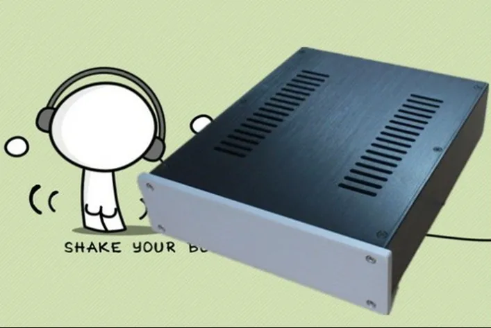 2607 Серебряный Полный алюминиевый корпус предусилителя/усилитель шасси AMP BOX |