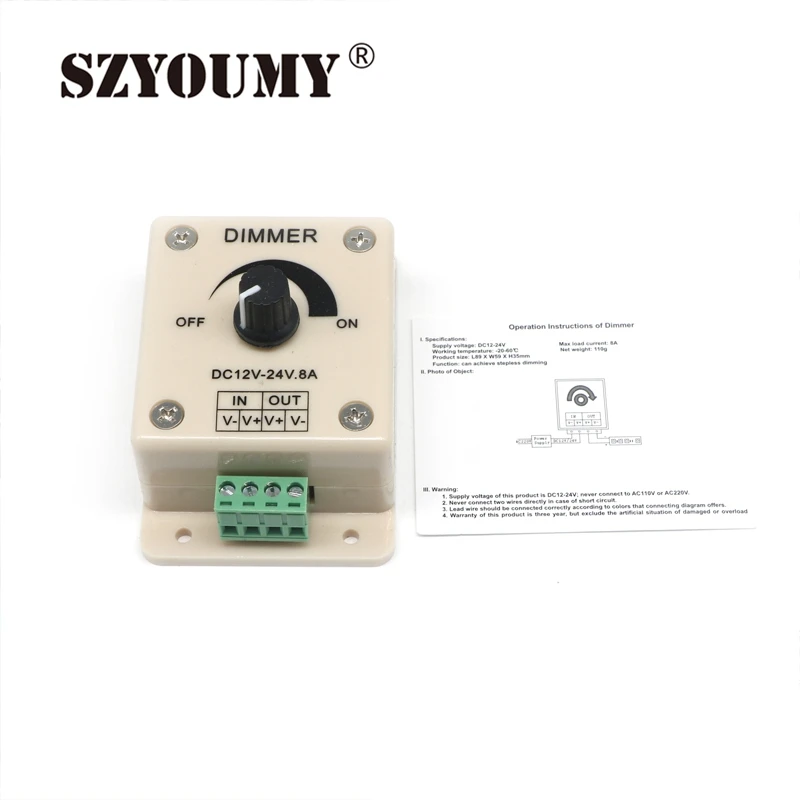SZYOUMY светодиодный регулятор яркости 12 В 24 8 А | Лампы и освещение