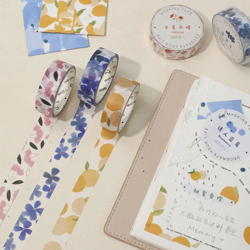 15 мм X 7 м милые Kawaii растения цветы декоративные васи ленты DIY Скрапбукинг Маскировочная клейкая лента, наклейка этикетка канцелярские товары