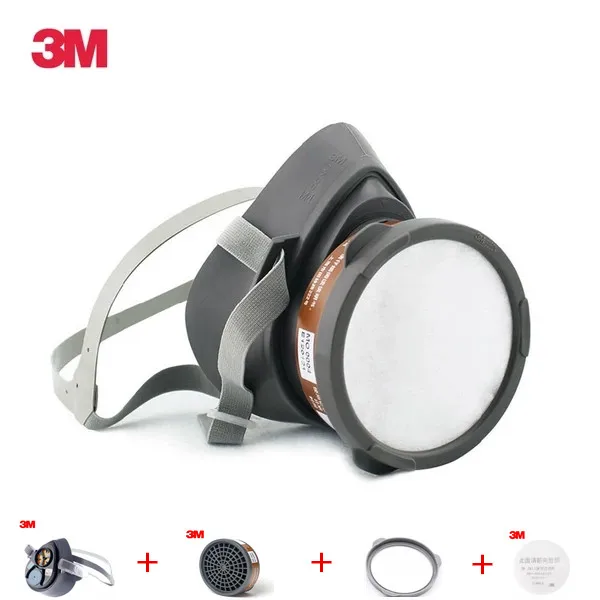 4 in 1 3M 3200 Gas Mask anti-fog anti-industrial construction dustproof half face dust masks Used With 3701CN Filter Cotton Health - Цвет: 4 in 1