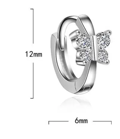 Женские милые Кристальные серьги-кольца с бабочкой для женщин ювелирные изделия