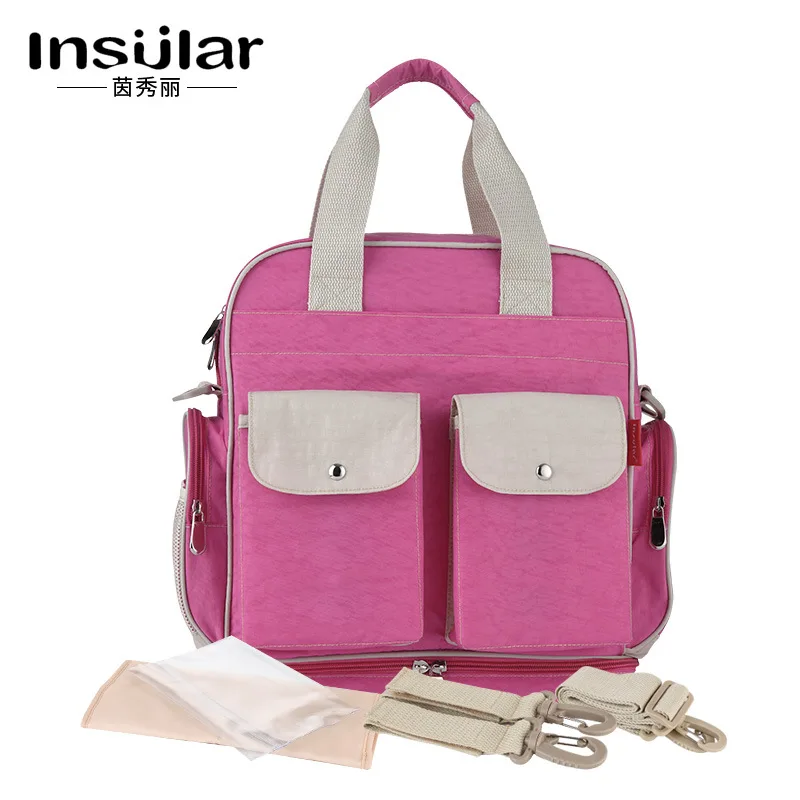Insular Baby Nappy Bags Nylon Diaper Bag Large Capacity Mummy Stroller Pouch Backpack Multi-functional Nursing | Мать и ребенок