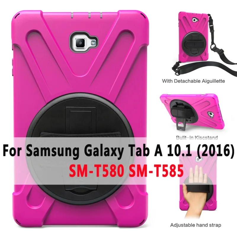 SM-T580 Case Вращающийся ручной плечевой ремень чехол для samsung Galaxy Tab A A6 10,1 T585 T580 T580N T585N T510 T515 SM-T510 чехол Funda - Цвет: SM-T580 Case